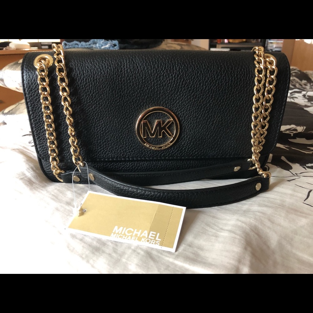 New - Michael Kors Black Leather Purse